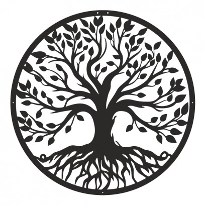 Διακοσμητικό τοίχου Treelife pakooworld μαύρο μεταλλικό Φ80x0,15εκ