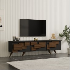 Έπιπλο τηλεόρασης Trida pakoworld καρυδί με ανθρακί 160x35x45εκ Έπιπλο τηλεόρασης Trida pakoworld καρυδί με ανθρακί 160x35x45εκ