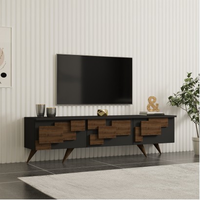 Έπιπλο τηλεόρασης Trida pakoworld καρυδί με ανθρακί 160x35x45εκ Έπιπλο τηλεόρασης Trida pakoworld καρυδί με ανθρακί 160x35x45εκ