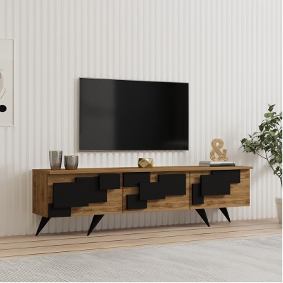 Έπιπλο τηλεόρασης Trida pakoworld oak με μαύρο 160x35x45εκ