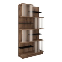 Βιβλιοθήκη Gassim pakoworld sonoma με ανθρακί και λευκό 80x24.6x160εκ Βιβλιοθήκη Gassim pakoworld sonoma με ανθρακί και λευκό 80x24.6x160εκ