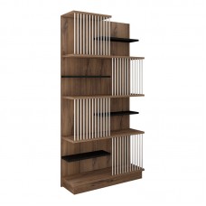 Βιβλιοθήκη Gassim pakoworld sonoma με ανθρακί και λευκό 80x24.6x160εκ Βιβλιοθήκη Gassim pakoworld sonoma με ανθρακί και λευκό 80x24.6x160εκ