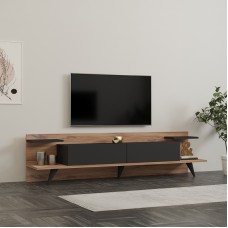 Έπιπλο τηλεόρασης Astry pakoworld καρυδί με ανθρακί 180x36,8x45εκ Έπιπλο τηλεόρασης Astry pakoworld καρυδί με ανθρακί 180x36,8x45εκ