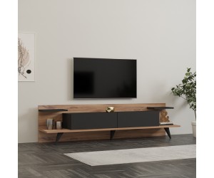 Έπιπλο τηλεόρασης Astry pakoworld καρυδί με ανθρακί 180x36,8x45εκ