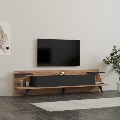 Έπιπλο τηλεόρασης Astry pakoworld καρυδί με ανθρακί 180x36,8x45εκ Έπιπλο τηλεόρασης Astry pakoworld καρυδί με ανθρακί 180x36,8x45εκ