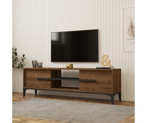 Έπιπλο τηλεόρασης Eslem pakoworld καρυδί με ανθρακί 160x34,6x48,1εκ