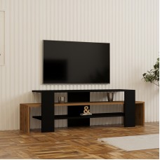 Έπιπλο τηλεόρασης Lenour pakoworld sonoma με μαύρο 150x35x45εκ Έπιπλο τηλεόρασης Lenour pakoworld sonoma με μαύρο 150x35x45εκ