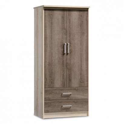 Ντουλάπα ρούχων δίφυλλη OLYMPUS pakoworld χρώμα castillo-toro 81x57x183εκ