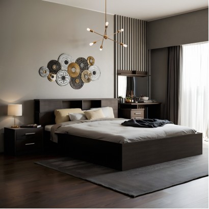 Κρεβάτι OLYMPUS pakoworld χρώμα wenge 160x200εκ Κρεβάτι OLYMPUS pakoworld χρώμα wenge 160x200εκ