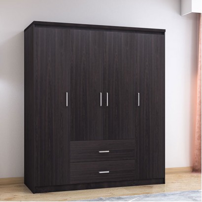 Ντουλάπα ρούχων τετράφυλλη OLYMPUS pakoworld χρώμα wenge 159x57x183εκ Ντουλάπα ρούχων τετράφυλλη OLYMPUS pakoworld χρώμα wenge 159x57x183εκ