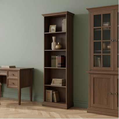Βιβλιοθήκη Mozart pakoworld χρώμα καρυδί 60x34,5x202,5εκ Βιβλιοθήκη Mozart pakoworld χρώμα καρυδί 60x34,5x202,5εκ