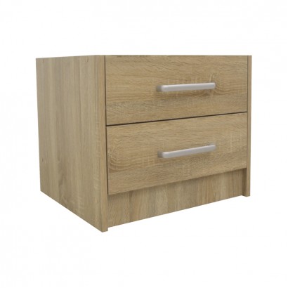 Κομοδίνο OLYMPUS pakoworld με 2 συρτάρια σε sonoma απόχρωση 47.5x40.5x40.5εκ