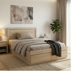 Κρεβάτι Olympus pakoworld με συρτάρι σε sonoma απόχρωση 120x200εκ Κρεβάτι Olympus pakoworld με συρτάρι σε sonoma απόχρωση 120x200εκ