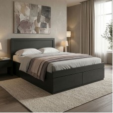 Κρεβάτι Olympus pakoworld με συρτάρι σε wenge απόχρωση 140x200εκ