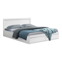 Κρεβάτι Olympus pakoworld με συρτάρι σε λευκή απόχρωση 150x200εκ
