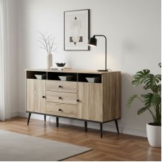 Μπουφές Zezan pakoworld σε sonoma-ανθρακί απόχρωση 140.5x41.5x80εκ