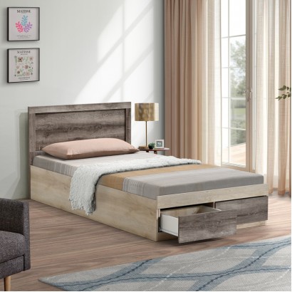 Κρεβάτι μονό Olympus pakoworld με συρτάρι castillo toro 100x200εκ