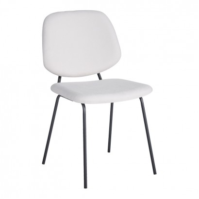 Καρέκλα Pietro I pakoworld μπεζ ύφασμα-πόδι μαύρο μέταλλο 45x55x82.5εκ