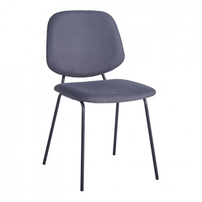 Καρέκλα Pietro I pakoworld ανθρακί ύφασμα-πόδι μαύρο μέταλλο 45x55x82.5εκ