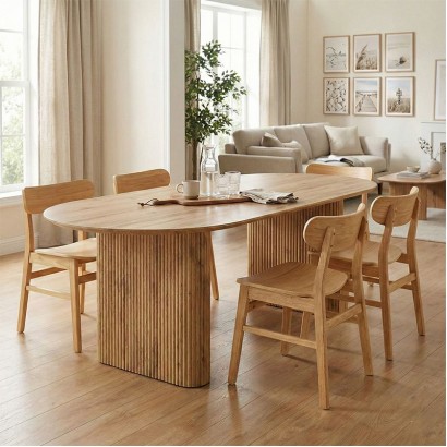 Τραπέζι Nembou pakoworld mdf σε oak απόχρωση 210x100x76εκ