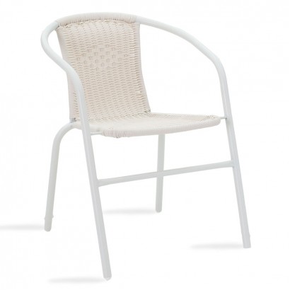 Πολυθρόνα Obbi pakoworld μέταλλο-pe λευκό 53x59x72εκ