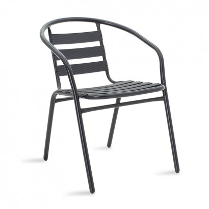Πολυθρόνα Tade pakoworld στοιβαζόμενη μέταλλο μαύρο 54x58x73εκ