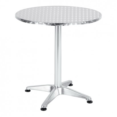 Τραπέζι Lazo pakoworld χρωμίου αλουμίνιο Φ70x70εκ