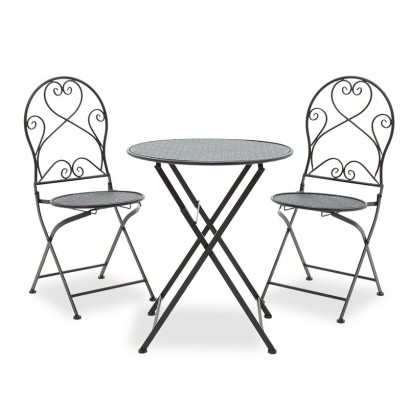 Τραπεζαρία Walen pakoworld σετ 3τεμ μέταλλο μαύρο