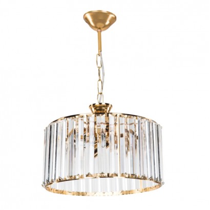 Φωτιστικό οροφής τρίφωτο PWL-0979 pakoworld Ε27 χρυσό-γυαλί Φ30x45εκ