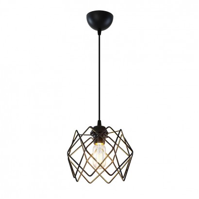 Φωτιστικό οροφής μονόφωτο PWL-1021 pakoworld Ε27 μαύρο Φ23.5x16εκ