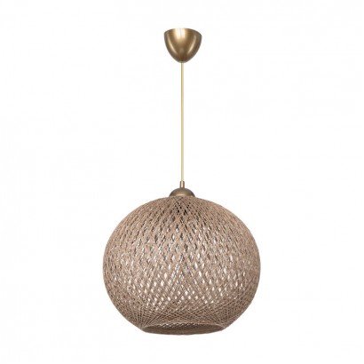 Φωτιστικό οροφής μονόφωτο Leshia pakoworld Ε27 καφέ Φ38x38εκ