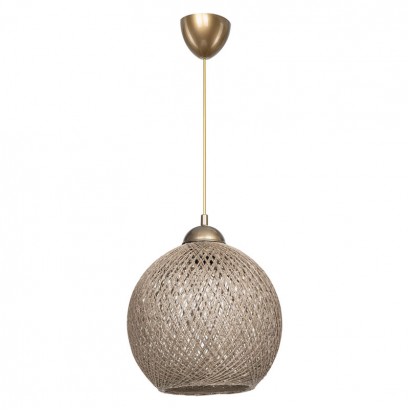 Φωτιστικό οροφής μονόφωτο Leshia pakoworld Ε27 καφέ Φ26x26εκ