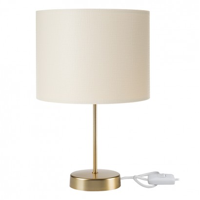 Επιτραπέζιο φωτιστικό PWL-1183 pakoworld Ε27 κρεμ-χρυσό Φ22x36.5εκ