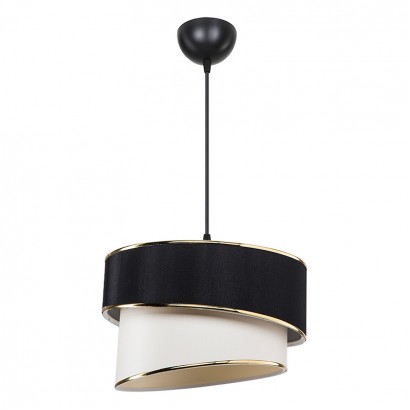 Φωτιστικό οροφής μονόφωτο Loopy pakoworld Ε27 μαύρο-λευκό Φ30x18εκ