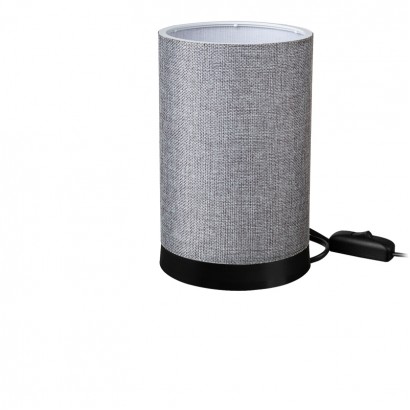 Επιτραπέζιο φωτιστικό Fana pakoworld ύφασμα σε γκρι απόχρωση Φ14x21εκ