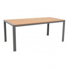 Τραπέζι Nares pakoworld αλουμίνιο ανθρακί-plywood φυσικό 180x90x72.5εκ
