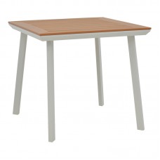 Τραπέζι Synergy pakoworld αλουμίνιο λευκό-plywood φυσικό 80x80x74εκ Τραπέζι Synergy pakoworld αλουμίνιο λευκό-plywood φυσικό 80x80x74εκ