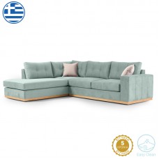 Γωνιακός καναπές δεξιά γωνία Boston pakoworld ύφασμα ciel-cream 280x225x90εκ