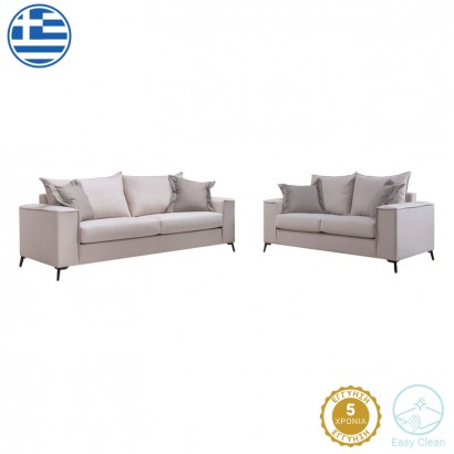 Σετ σαλονιού Verona 2τεμ 2θέσιος-3θέσιος cream - μαξιλάρια mocha