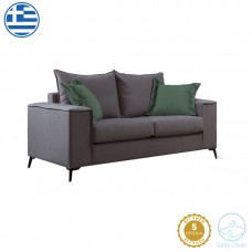 Καναπές Verona 2θέσιος ανθρακί - μαξιλάρια κυπαρισσί 173x93x100εκ