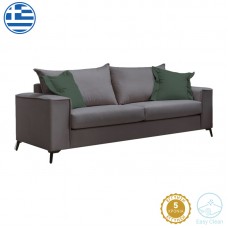 Καναπές Verona 3θέσιος ανθρακί - μαξιλάρια κυπαρισσί 225x93x100εκ
