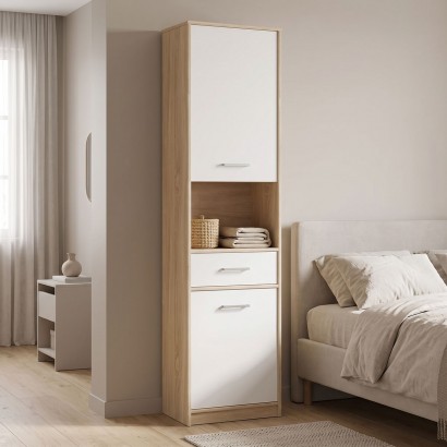 Στήλη Letto pakoworld σε oak - λευκό ματ απόχρωση 50,2x34,3x195εκ Στήλη Letto pakoworld σε oak - λευκό ματ απόχρωση 50,2x34,3x195εκ