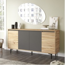Μπουφές Augusta pakoworld oak-ανθρακί 160x40x78.5εκ