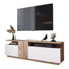 Έπιπλο τηλεόρασης Elana pakoworld sonoma-λευκό 150x29.5x46.3εκ