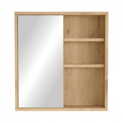 Ντουλάπι μπάνιου Bagno με καθρέπτη pakoworld oak 60x14.5x63.6εκ