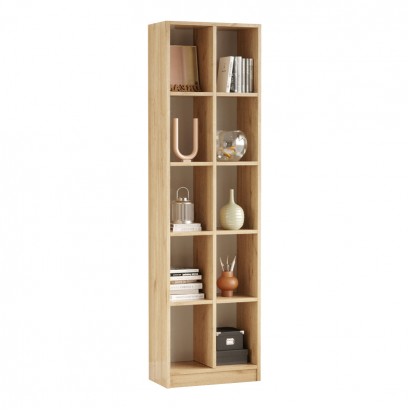 Βιβλιοθήκη Oteca 10θέσεων pakoworld oak 51.1x25.4x180εκ