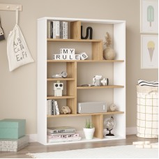 Βιβλιοθήκη Decora pakoworld σε oak-λευκό απόχρωση 90x22x123.6εκ Βιβλιοθήκη Decora pakoworld σε oak-λευκό απόχρωση 90x22x123.6εκ