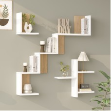 Ραφιέρα τοίχου Verso pakoworld λευκό με oak 99,4x14,5x103εκ Ραφιέρα τοίχου Verso pakoworld λευκό με oak 99,4x14,5x103εκ