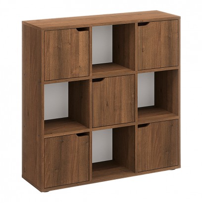 Βιβλιοθήκη Bookel pakoworld σε καρυδί απόχρωση 88.5x27.5x89.3εκ