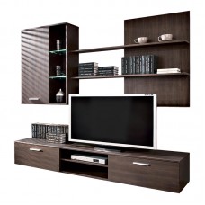 Σύνθετο σαλονιού Salome pakoworld LED wenge 200x41x190εκ